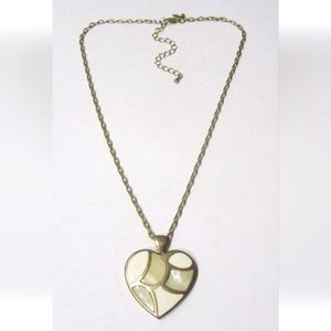 5/$21 ❤️ Lia Sophia Jewelry Mother of Pearl Heart Necklace in Gold